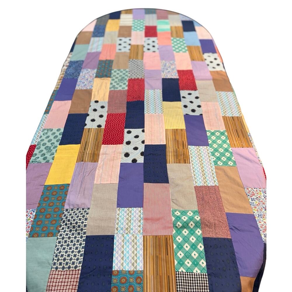 Vintage Patchwork Quilt Topper 89”x74.5” Multicolor Unfinished Quilt